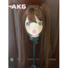 (AL14) Customize Character Chocolate Female/Girl Resin Half/ Full Head With Lock Cosplay Japanese Anime Game Role Kigurumi Mask